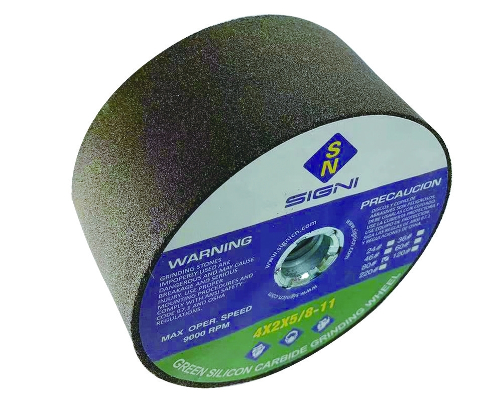 4 Inch Green Silicon Carbide Grinding Stone Grinding Wheel With Thread 4X2X5/8-11